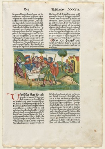 Offering of the Paschal Lamb from the German Bible published by Anton Koberger, Nürnberg