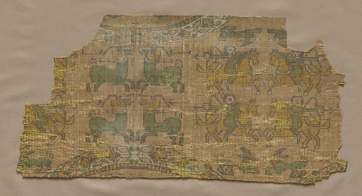 Samite fragment with hunters