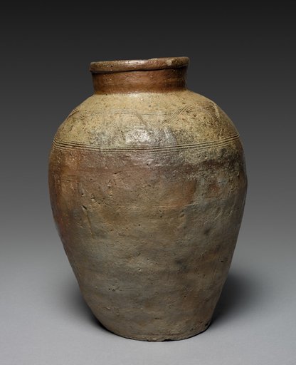 Jar with Incised Combed Shoulder Designs: Bizen Ware