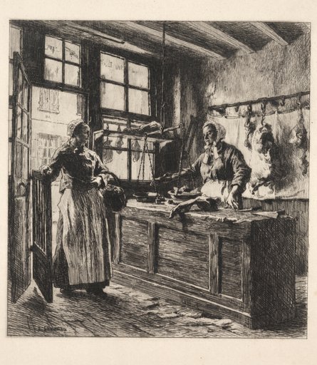 Interior of a Butcher Shop