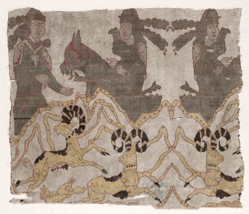 Fragment with Landscape, Hunters, and Ibexes