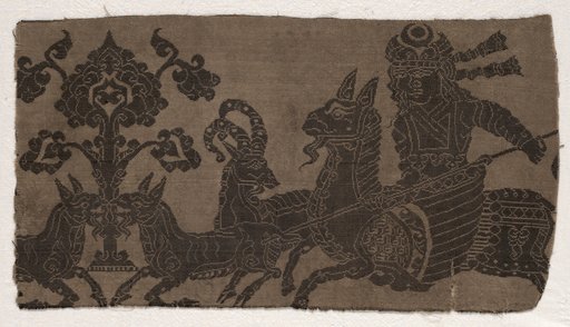 Fragment with Mounted Hunter Spearing Animals