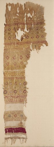 Tiraz with guilloche bands and fringe