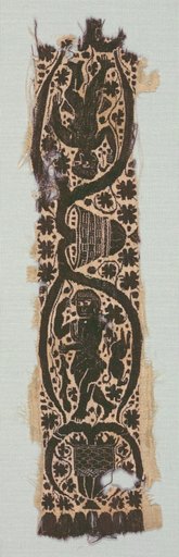 Rare Silk Tunic Fragment with Ornamental Sleeve Band