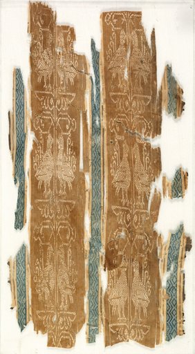 Silk fragment with striped pattern