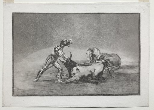 La Tauramaquia: A Spanish Knight Kills the Bull after Having Lost His Horse