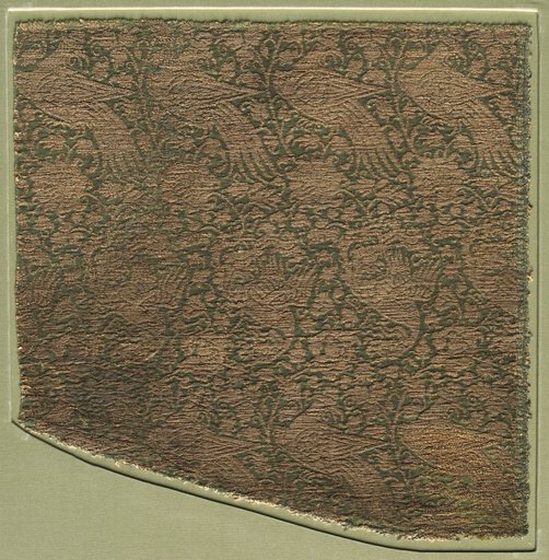 Lampas with phoenixes amid undulating vines