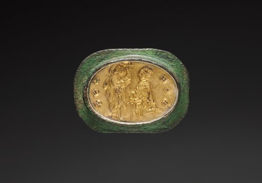 Votive or Civic Badge with a Crowned Figure Kneeling before Christ
