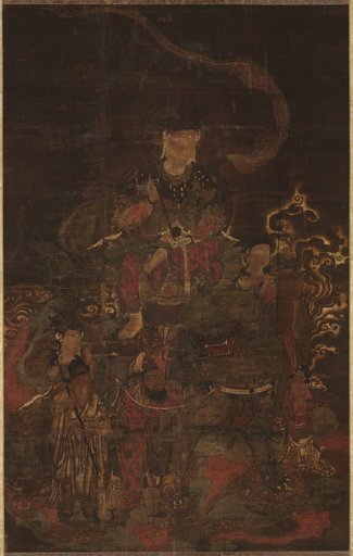 Monju Riding Lion with Attendants