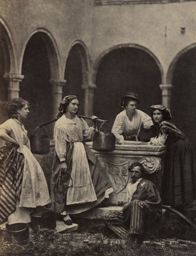 Untitled (Genre scene with four women and a man)