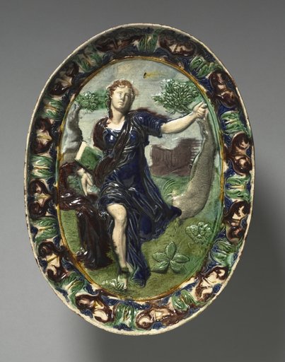 Oval Dish Depicting Cumaean Sibyl