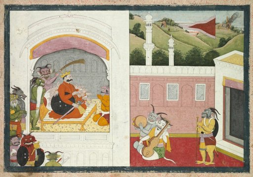 King Bana in his court, from an Usha-Aniruddha