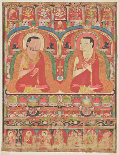 Portraits of Two Lineage Masters of the Kagyu Order: Phagmo Drupa (1110–1170) and Tashipel (1142–1210)