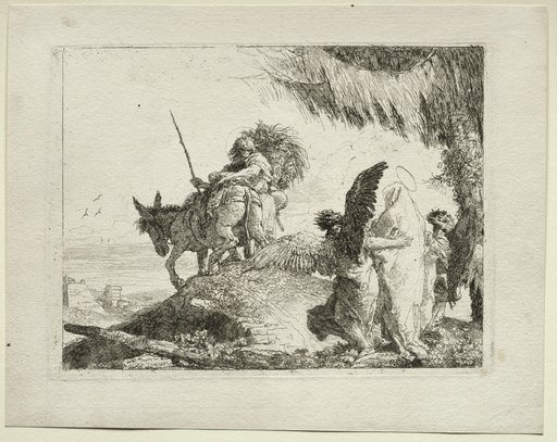 The Flight into Egypt: The Flight with the Madonna at Right Supported by Angels