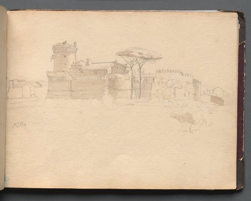Album with Views of Rome and Surroundings, Landscape Studies, page 28a: "Ostia"