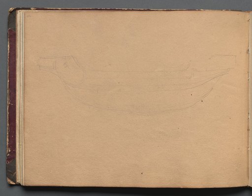 Album with Views of Rome and Surroundings, Landscape Studies, page 19b: Sketch of a boat