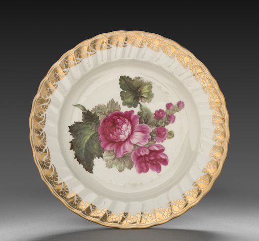 Plate from Dessert Service: Hollyhock