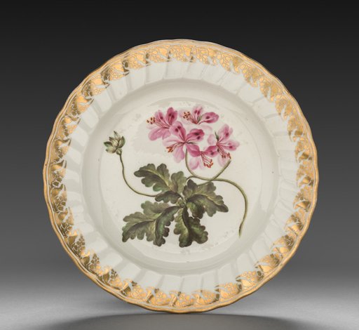 Plate from Dessert Service: Geranium Terabinthinum