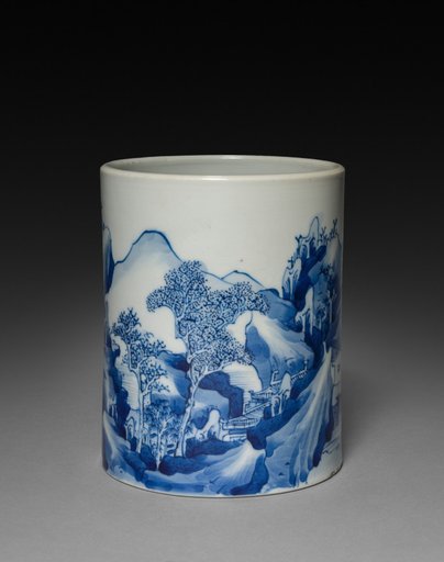 Brush Pot with Landscape