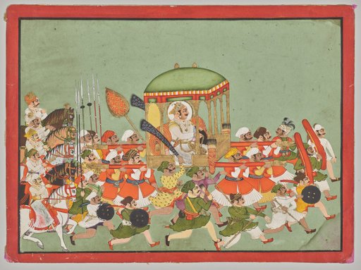 Maharao Chattar Sal (reigned 1758–64) of Kota in a Palanquin