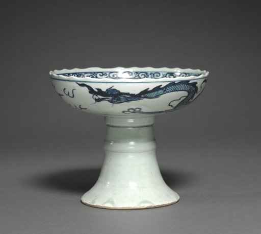 Stem Cup with Dragon Decoration