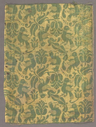 Fragment with Birds and Floral Motif