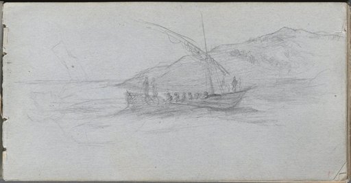 Sketchbook, page 88: Seascape and Figure