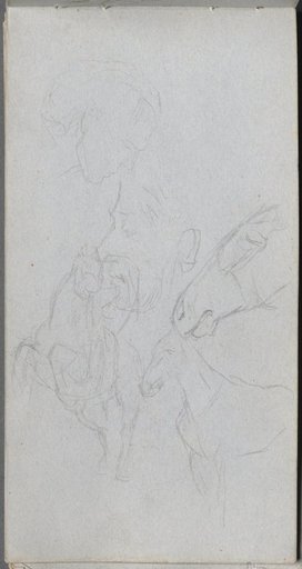 Sketchbook, page 90: Study of Horses, Profiles
