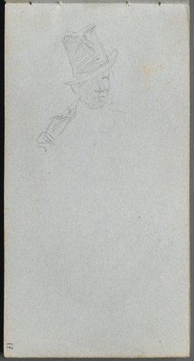 Sketchbook, page 17: Bust of a Man in Top Hat