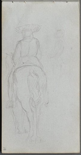 Sketchbook, page 19: Study of a Figure on Horseback seen from behind