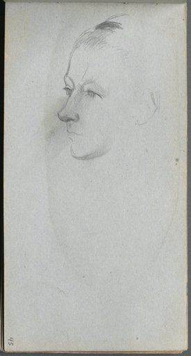 Sketchbook, page 45: Woman's Face, 3/4 View