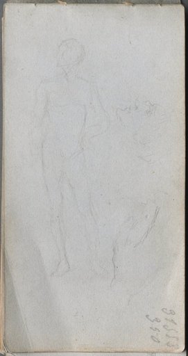 Sketchbook, page 100: Nude Figure, Profile