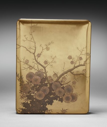 Document Box (Ryōshibako) with Chrysanthemum and Plum (lid)