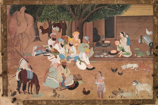Traveling Warriors Stopping at a Farm