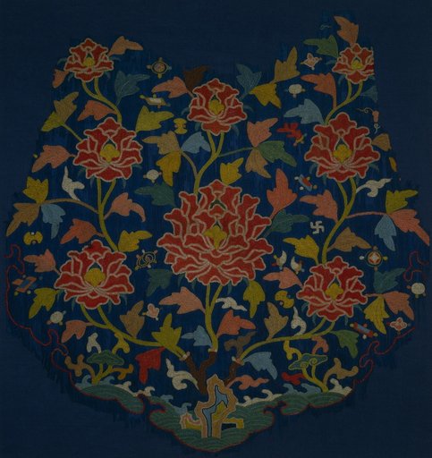 Embroidery from a Cloud Collar: Ocean, Rocks, and Peonies