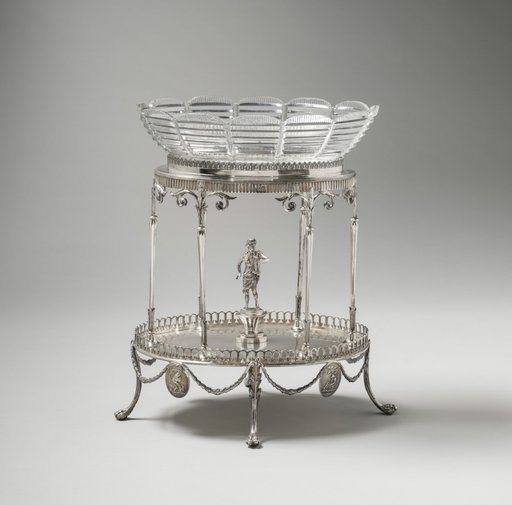 Centerpiece (metal stand and glass bowl)