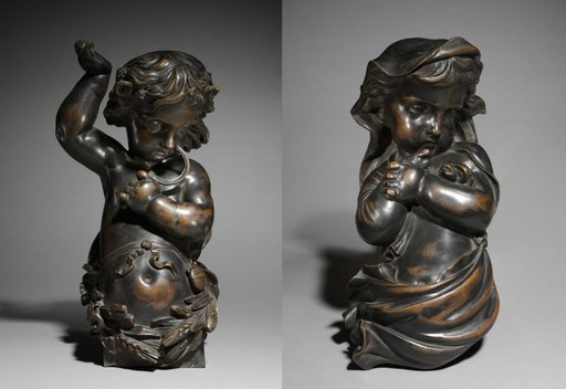 Pair of Bronze Statues: Autumn and Winter
