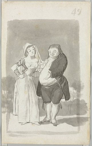Prostitute Soliciting a Fat, Ugly Man, Folio 49 (recto)