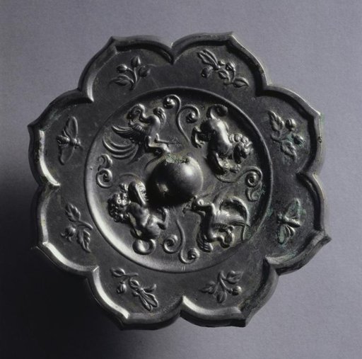 Octafoil Mirror with Paired Phoenixes and Animals