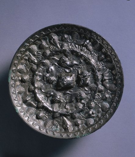 Animal-and-Grape Mirror with a Variety of Birds