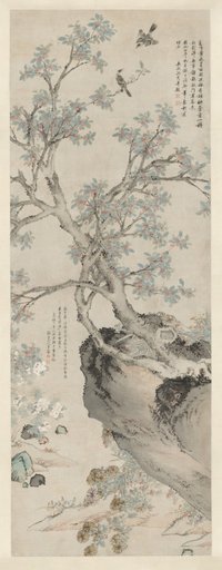 Yellow Chrysanthemums and Red Osmanthus in the Style of Wang Yuan