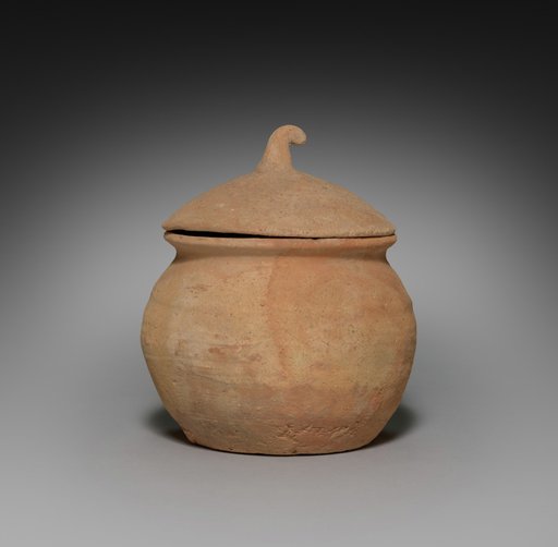 Lidded Jar with Horn Handle