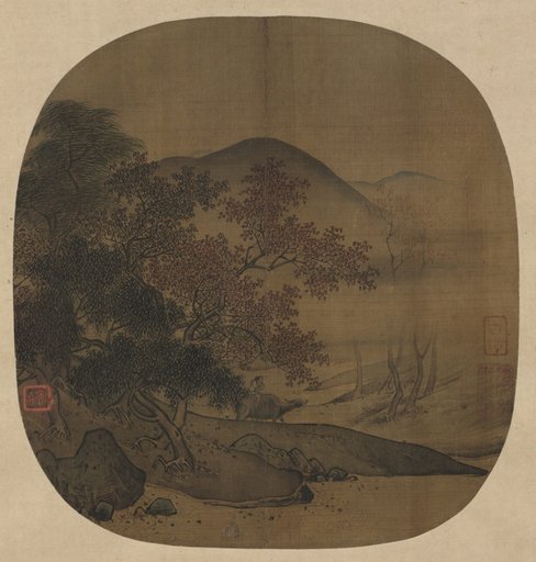 Buffalo and Boy in Autumnal Landscape
