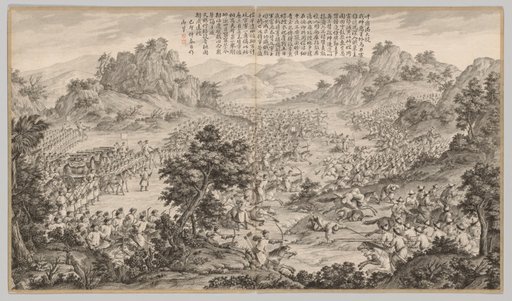 Great Victory at Hu'erman: from Battle Scenes of the Quelling of Rebellions in the Western Regions, with Imperial Poems