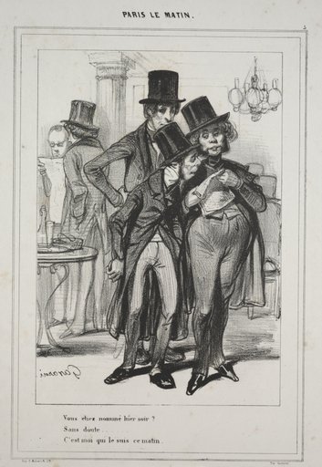 "Vous étiez nommé hier soir?...," from the series Paris Le Matin