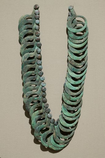 Bronze Necklace with Hanging Pendants