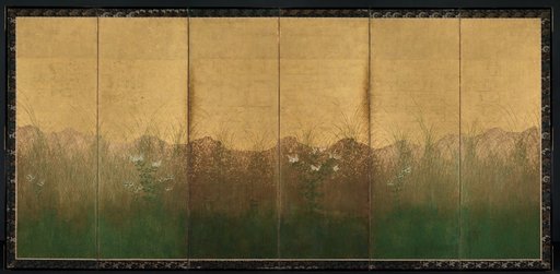 Autumn Evening with Full Moon on Musashino Plain