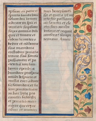 Leaf from a Book of Hours: Text with Illustrated Border (verso)