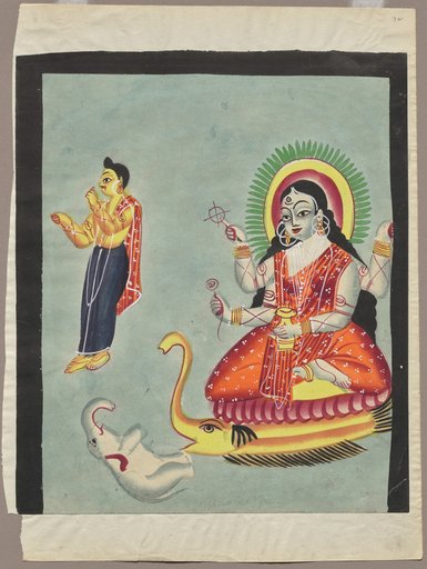 The Goddess Ganga, from a Kalighat album