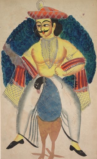 Kartikeya, from a Kalighat album